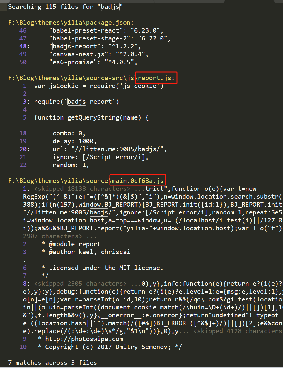 Find in Files