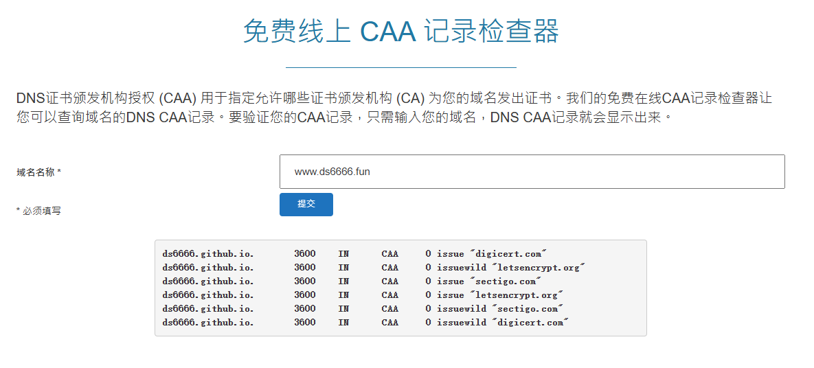 CAA记录检查